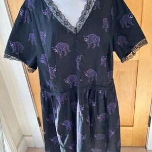 Dangerfield Whimsigoth Black Purple Dress 22 NWT